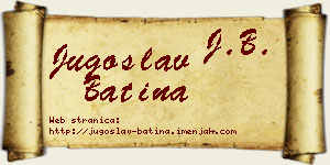 Jugoslav Batina vizit kartica